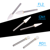 12 sztuk/pudło Dental płomień biały kamień polerowanie FG Burs FL2 ścieranie punkt Bur Fit szybka prostnica 1.6mm dentysta narzędzia 3